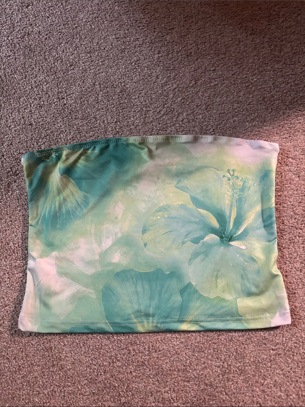 SHEIN Teal-Green Tie-Dye Tube Top